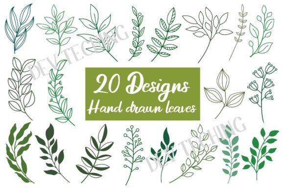 Download Hand Drawn Leaves Svg Bundle - Hand drawn Collection